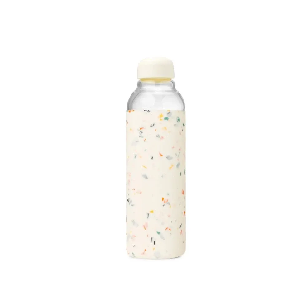 Glass Water Bottle - Terrazzo Cream