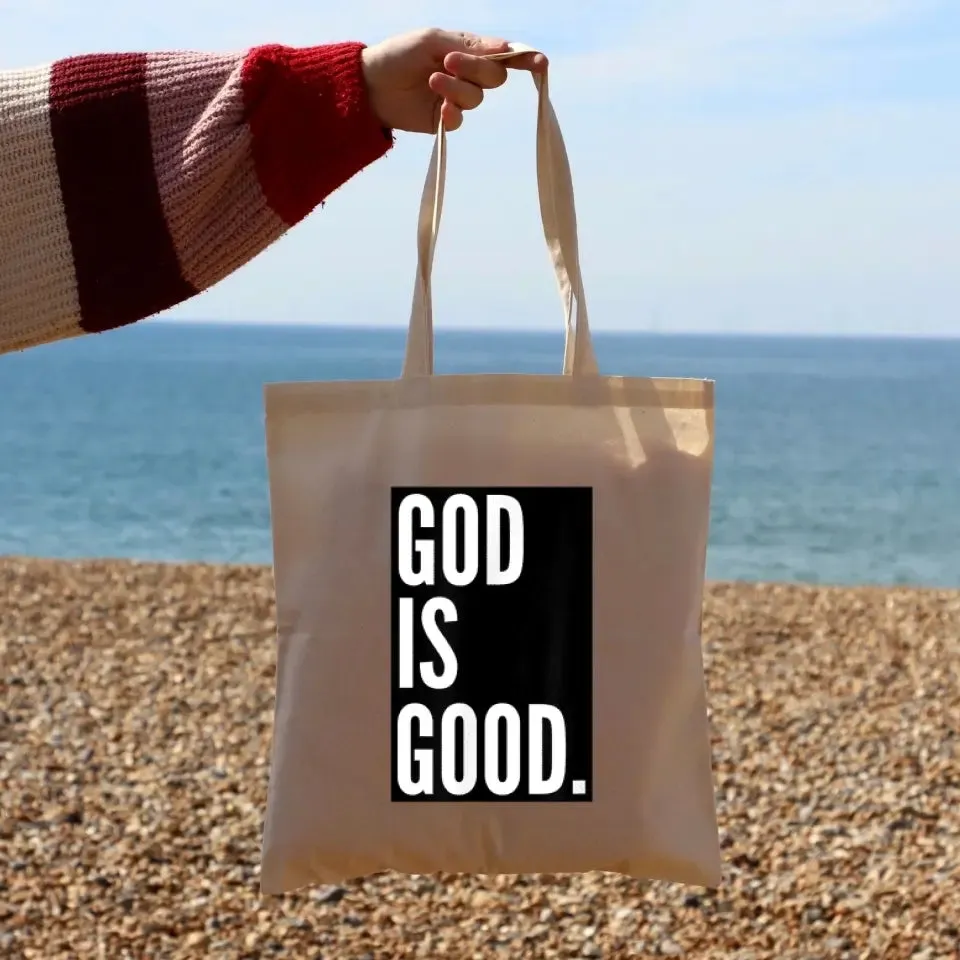 God Is Good Canvas Tote Bags - Christian Tote Bags - Printed Canvas Tote Bags - Cute Tote Bags - Religious Tote Bags - Gift For Christian - Ciaocustom