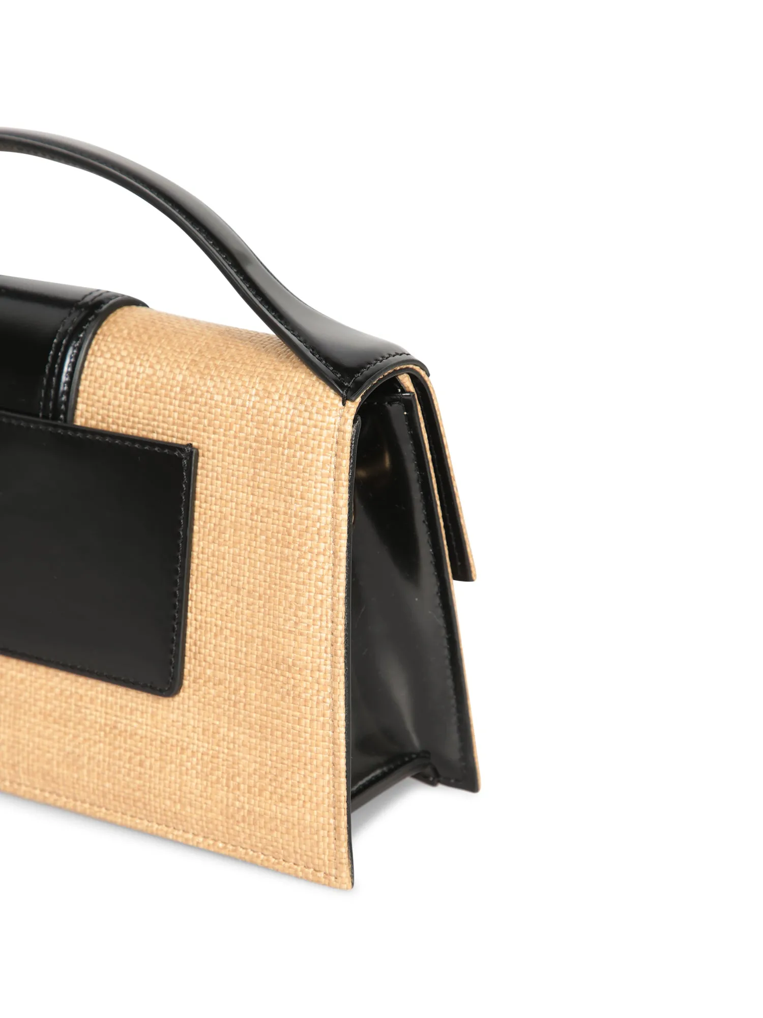 Grand Bambino Nude-Black Raffia Bag