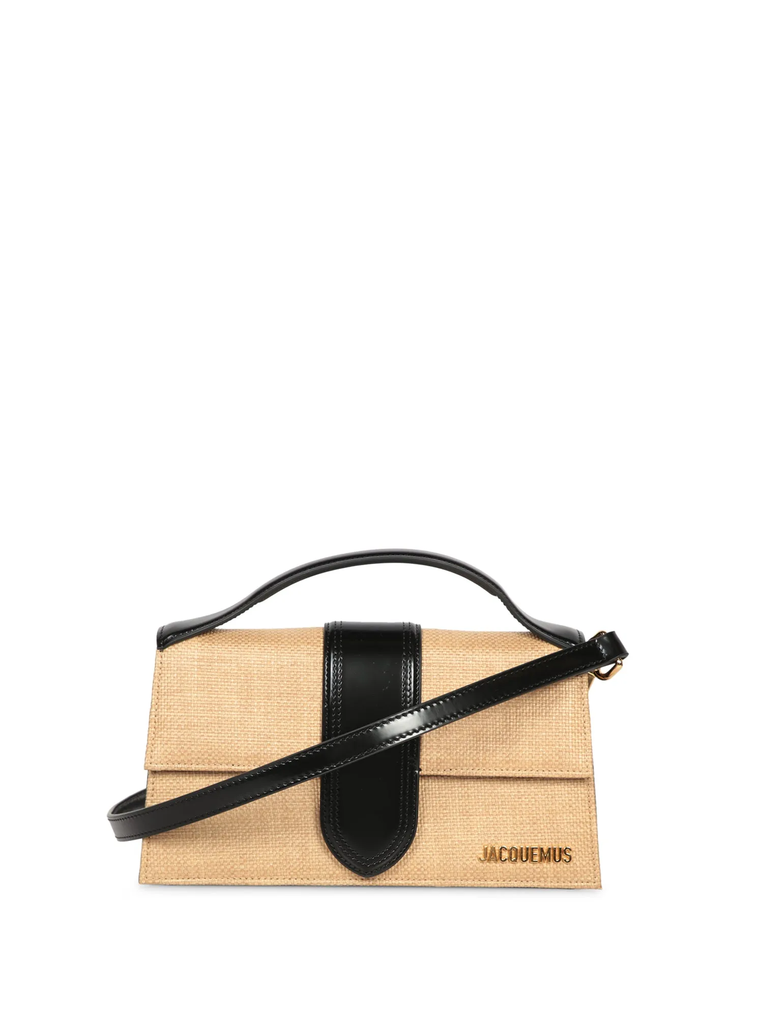 Grand Bambino Nude-Black Raffia Bag