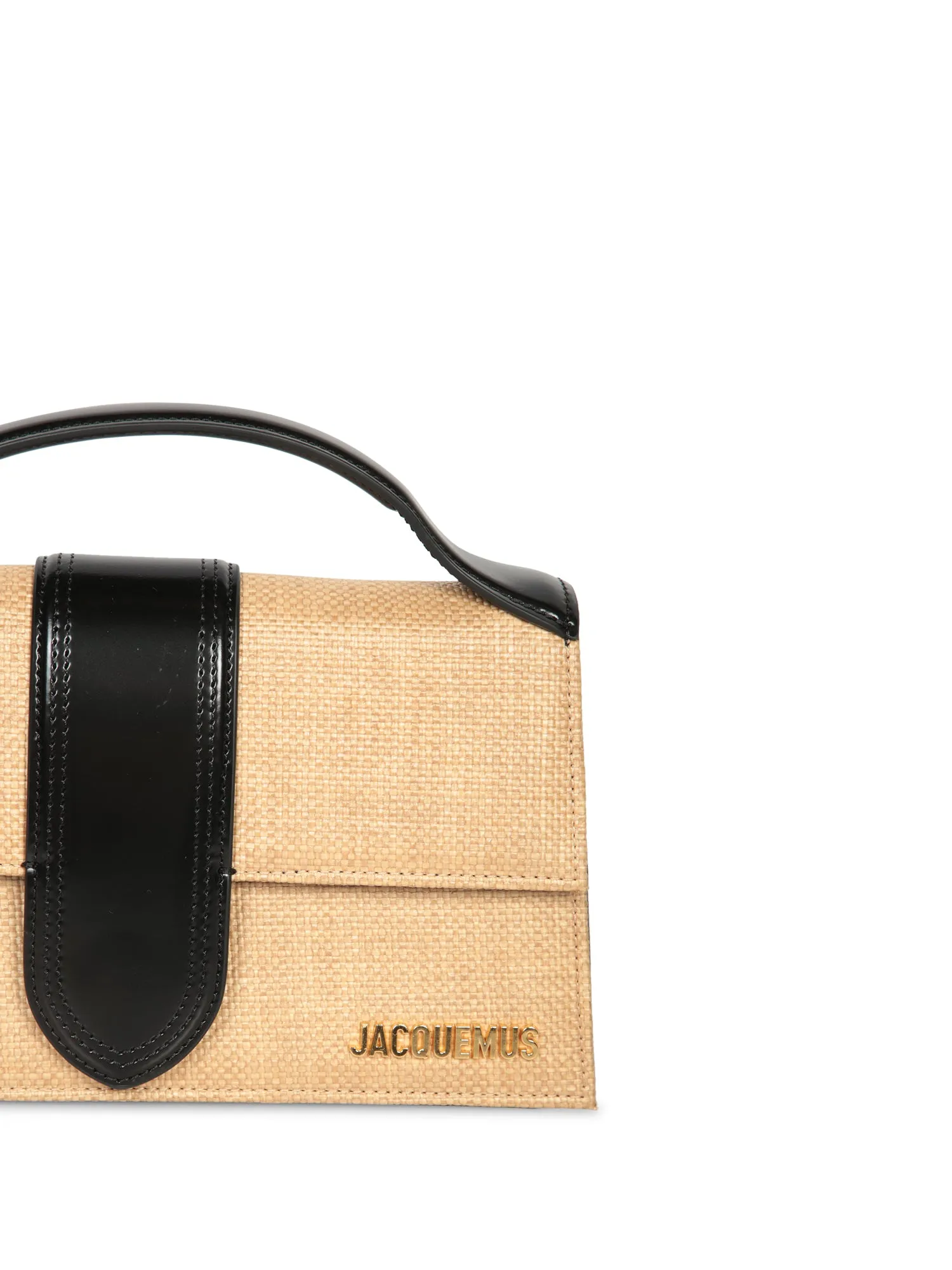 Grand Bambino Nude-Black Raffia Bag