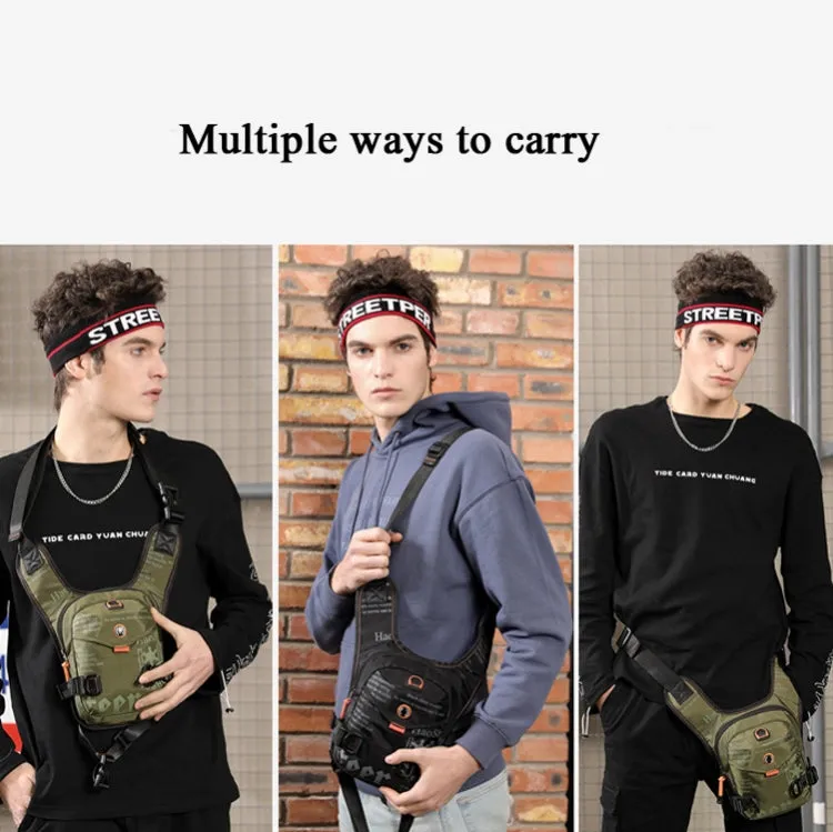 HaoShuai 5126 Outdoor Riding Leg Bag Multifunctional Sports Men Chest Bag Portable Waist Bag Messenger Bag(Army Green)