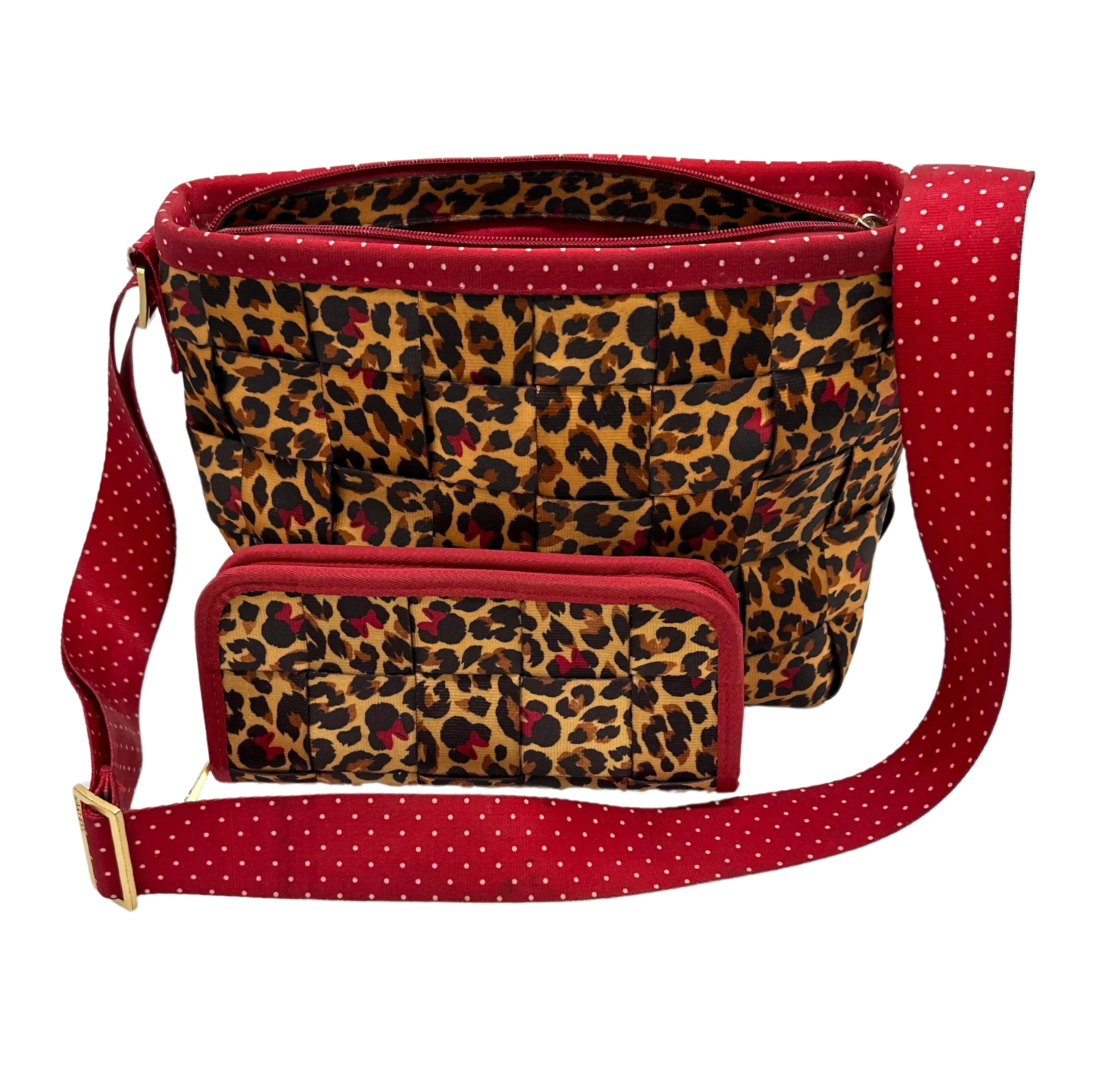 Harvey's Minnie Leopard Boxy Seatbelt Bag and Wallet