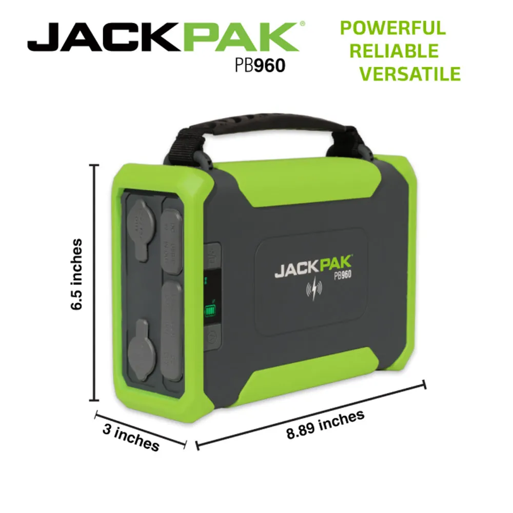 JackPak PB960 Portable Power Bank with Multiple Power Outlets, LED Light and LED Display