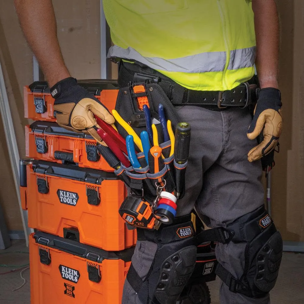 Klein Tools 55832MB MODbox Tool Pouch, 8-Pockets, Electrician Tool Bag, Quickly Attach and Release from Tool Belts and MODBox Rail System