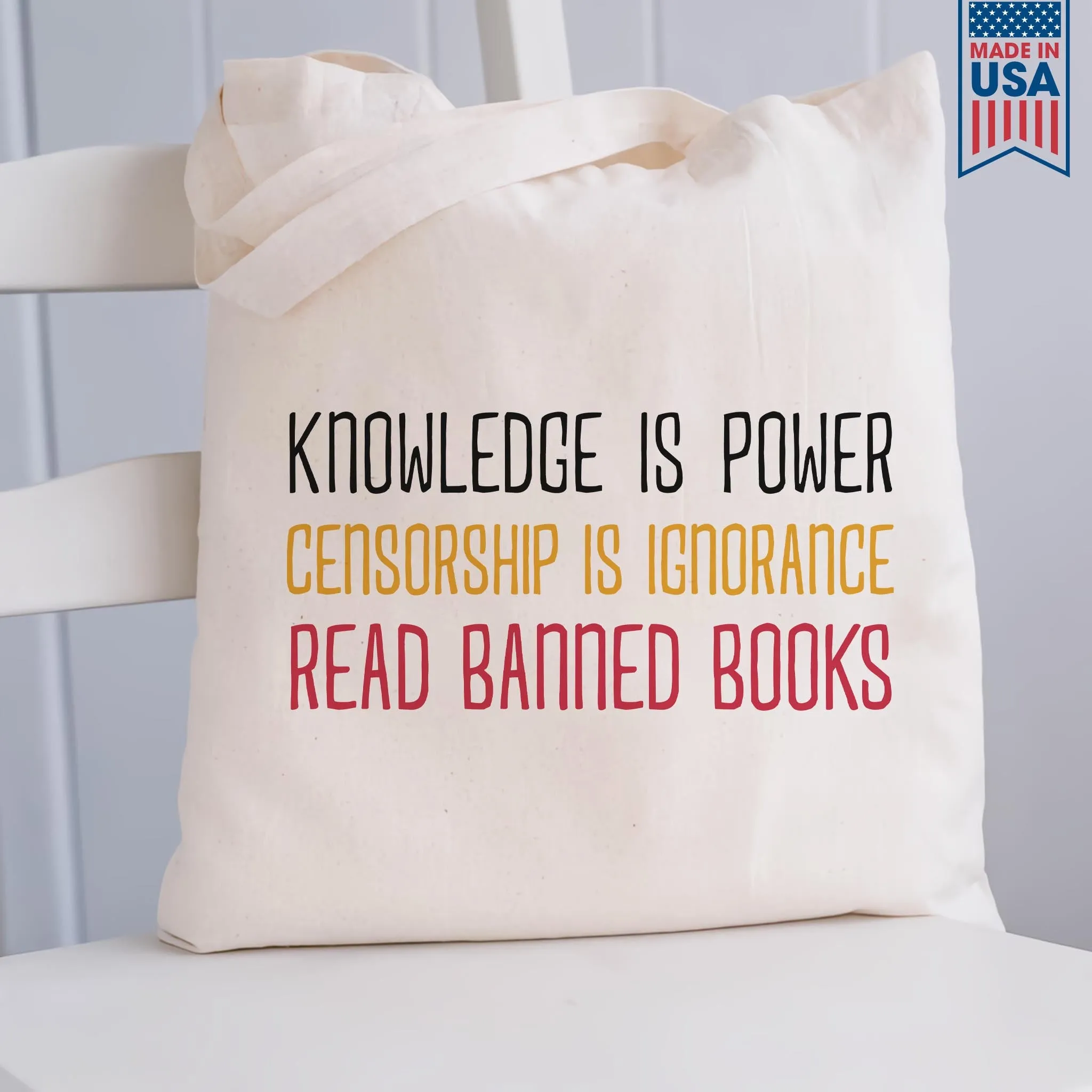 Knowledge Is Power Censorship Is Ignorance Read Banned Books Book Lovers Gift TBW225