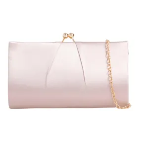 Koko Nude Small Satin Clip Top Clutch