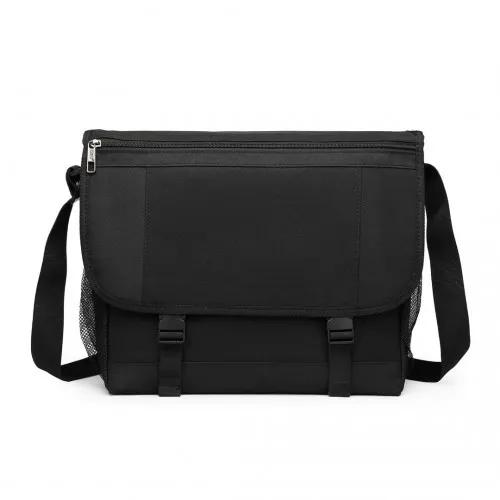 Kono High Security Messenger Bag Satchel Shoulder Bag - Black - 15.6" Laptop Compatible