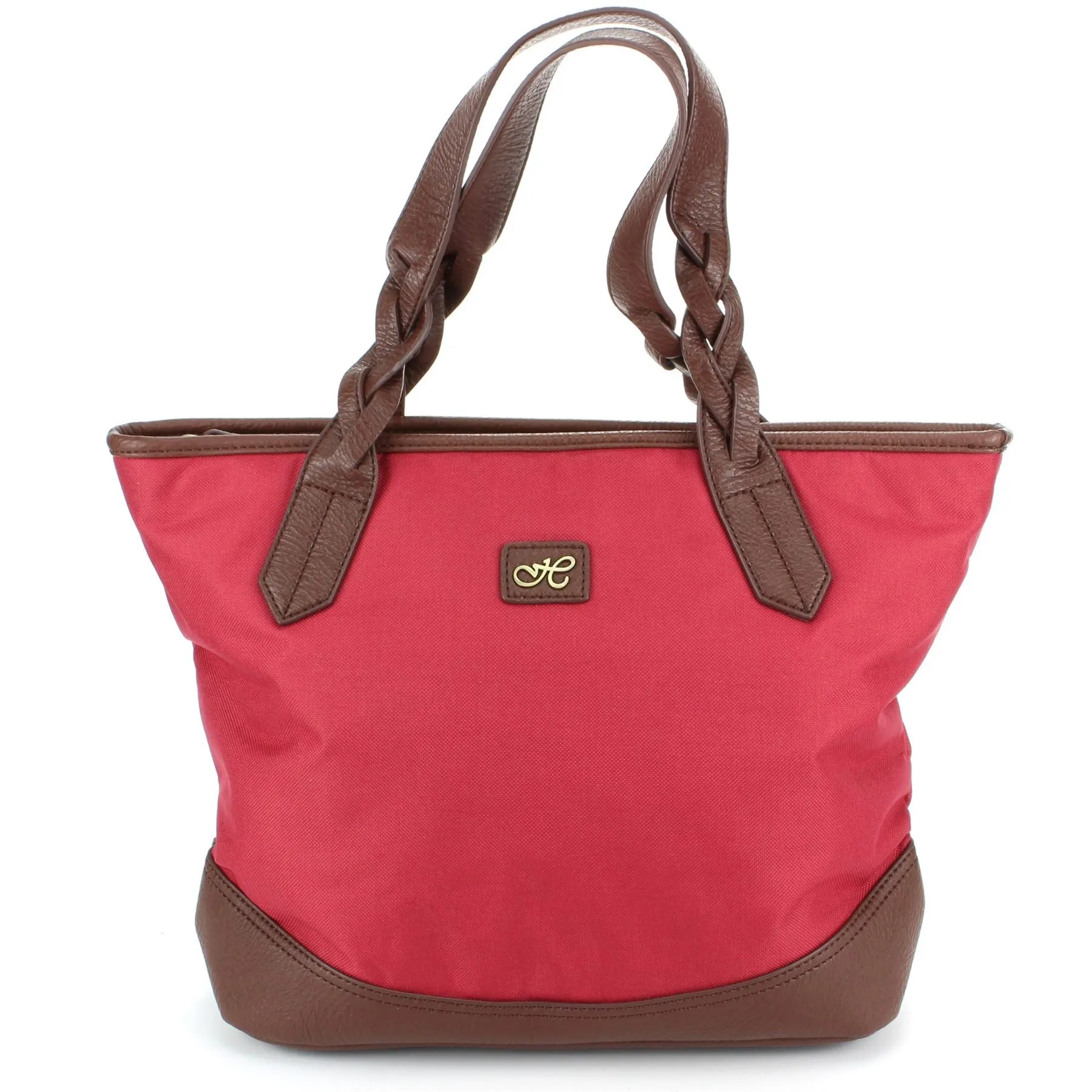 Large Canvas Shopper Bag Handbag - Red