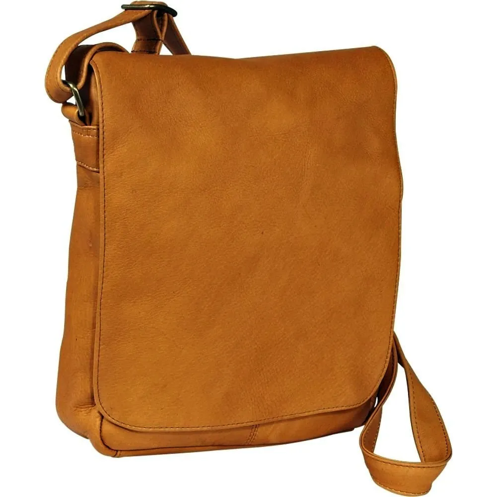 Le Donne Leather Vertical Flap Over Shoulder Bag