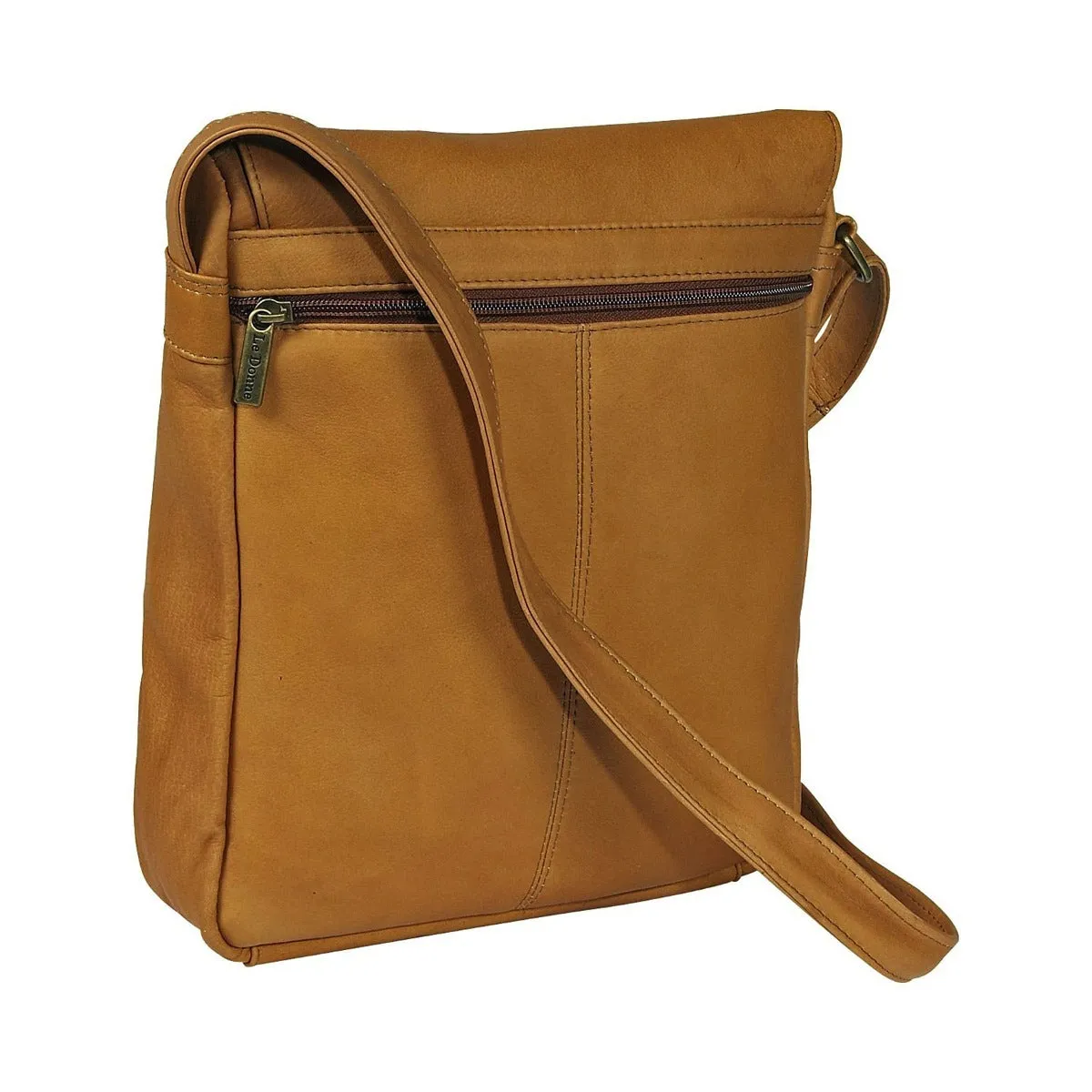 Le Donne Leather Vertical Flap Over Shoulder Bag