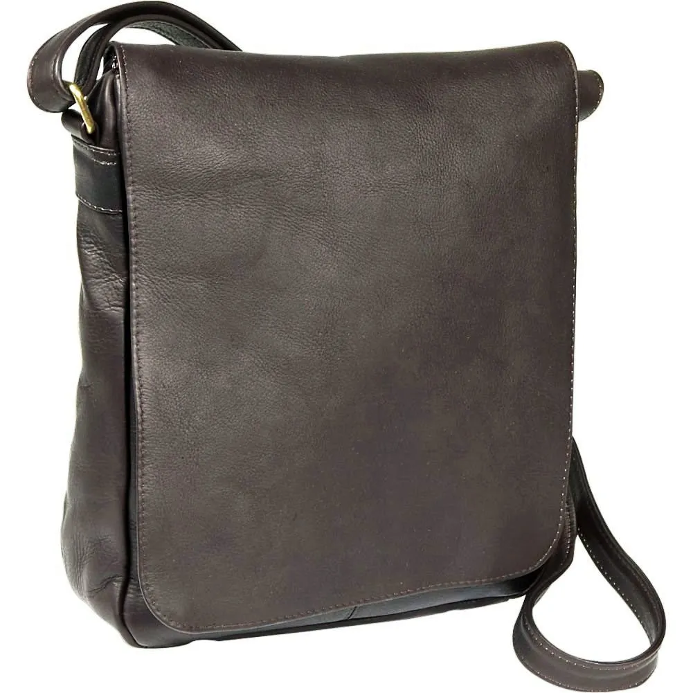 Le Donne Leather Vertical Flap Over Shoulder Bag