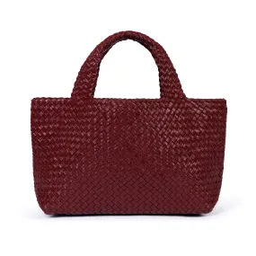 Lusso: Burgundy Woven Leather Handbag