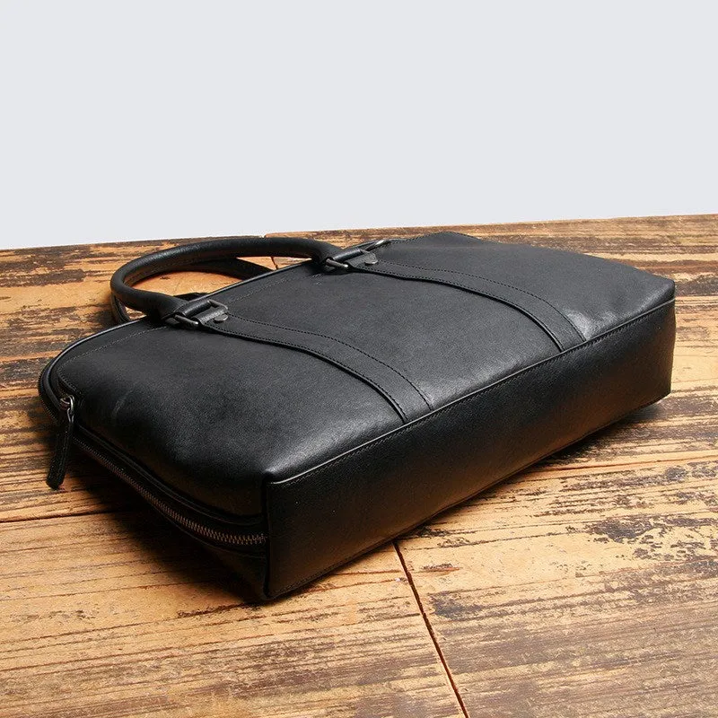 Man Handmade Leather Briefcase Men Messenger Bag Laptop Bag