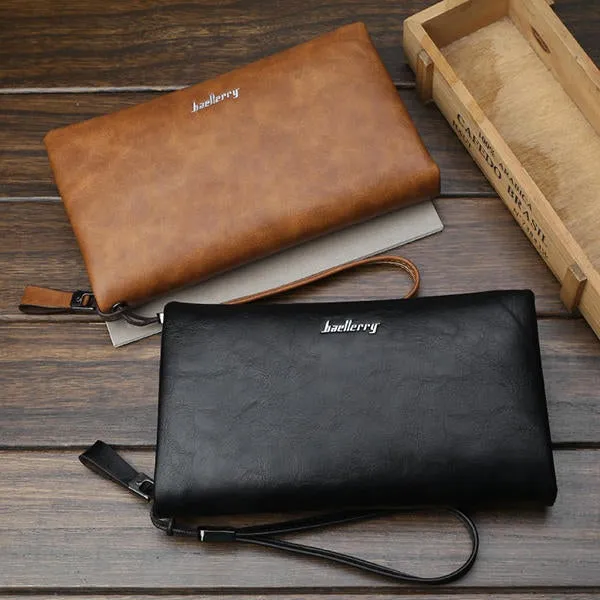 Men Multifunctional Long Business Wallet Phone Bag Clutch