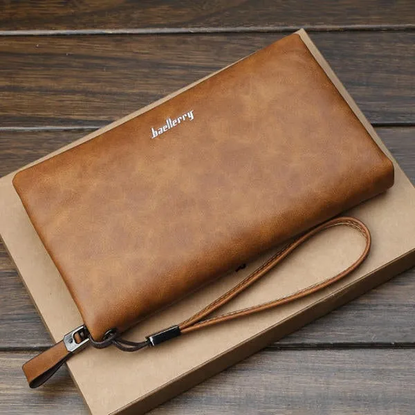 Men Multifunctional Long Business Wallet Phone Bag Clutch