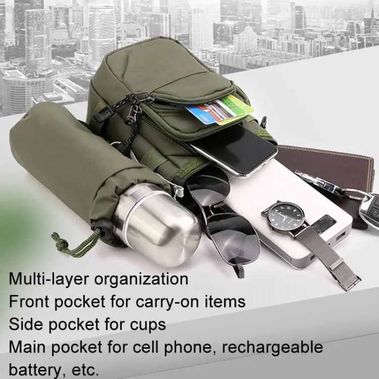 Men Shoulder Crossbody Bag Waist Pack With Removable Mug Pocket(Army Green)