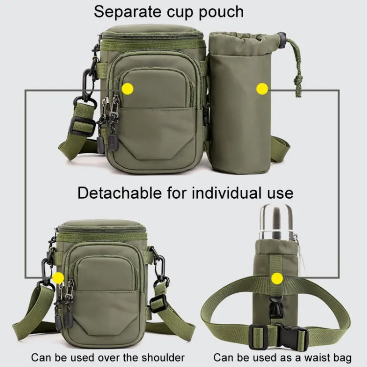 Men Shoulder Crossbody Bag Waist Pack With Removable Mug Pocket(Army Green)