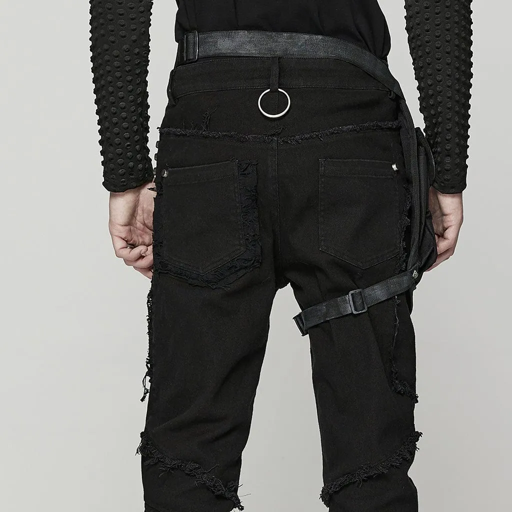 Men's Punk Big-Pocket Rivet Waist Bag