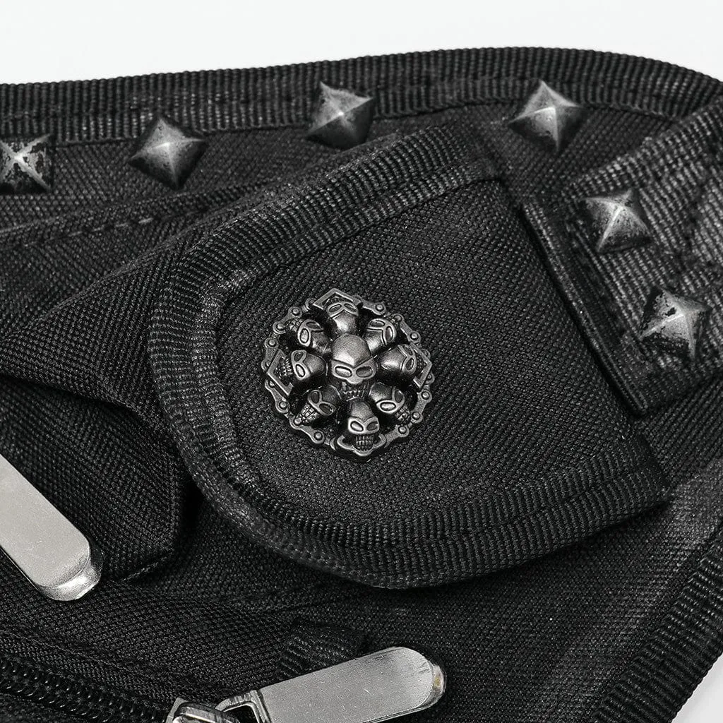 Men's Punk Big-Pocket Rivet Waist Bag