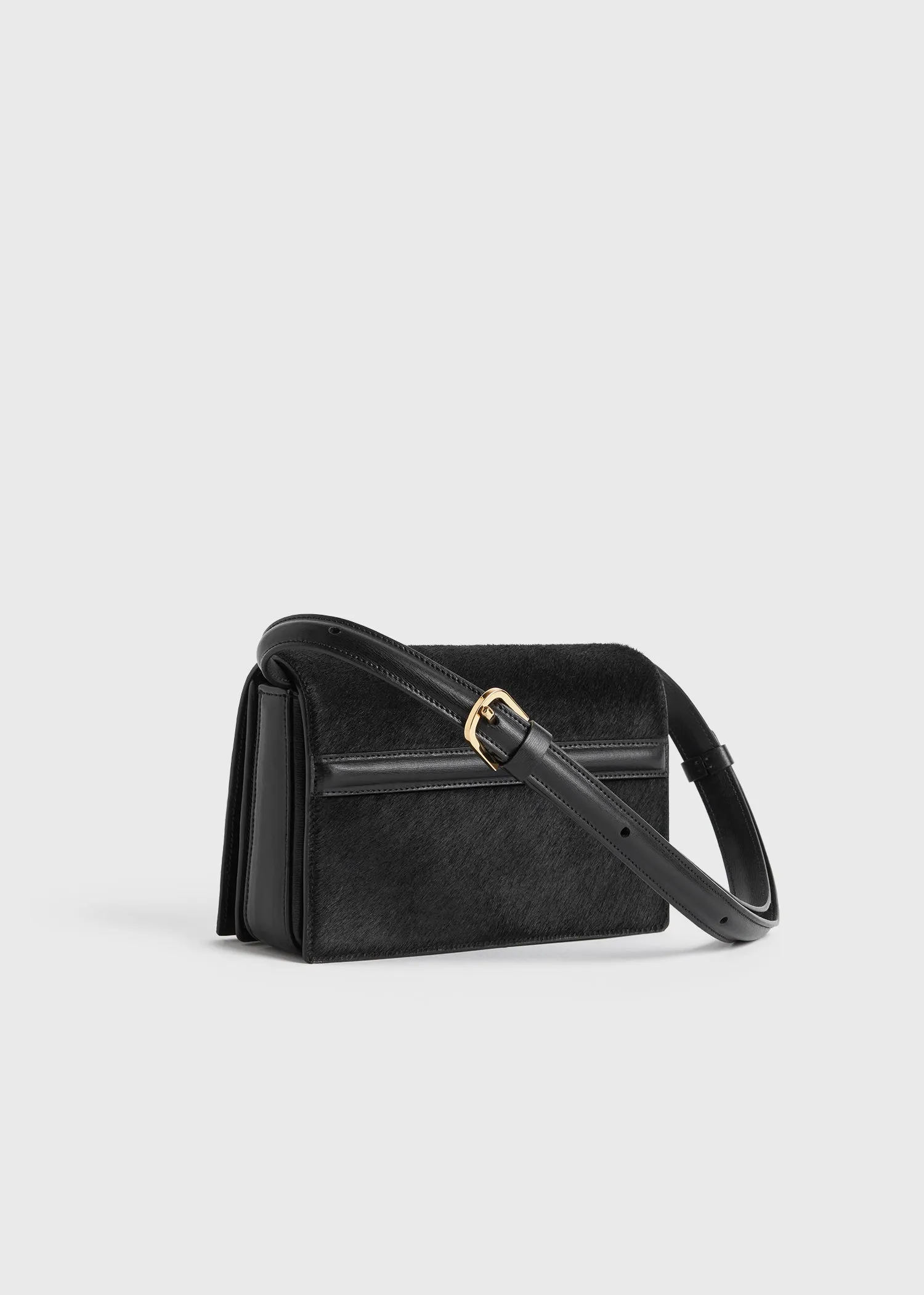 Mini T-flap pony hair bag black