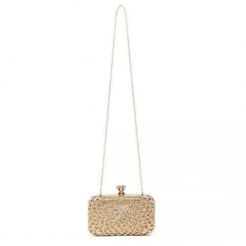 Miss Lulu Sparkling Classical Evening Clutch Purse - Gold - Elegant and Versatile