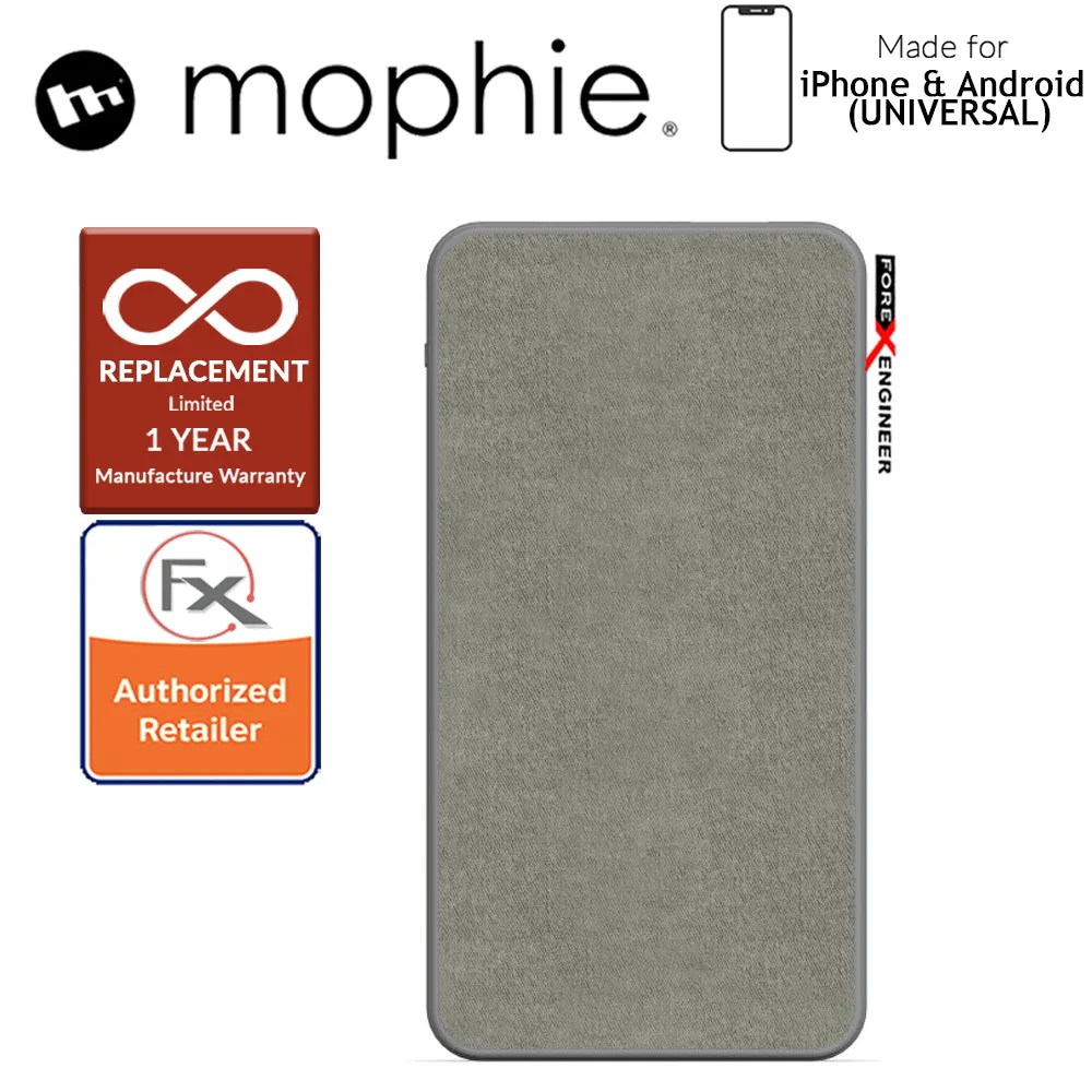 Mophie Powerstation 10,000mAh Power Bank for Smartphones, Tablets & USB Devices (Fabric Design) - Gray