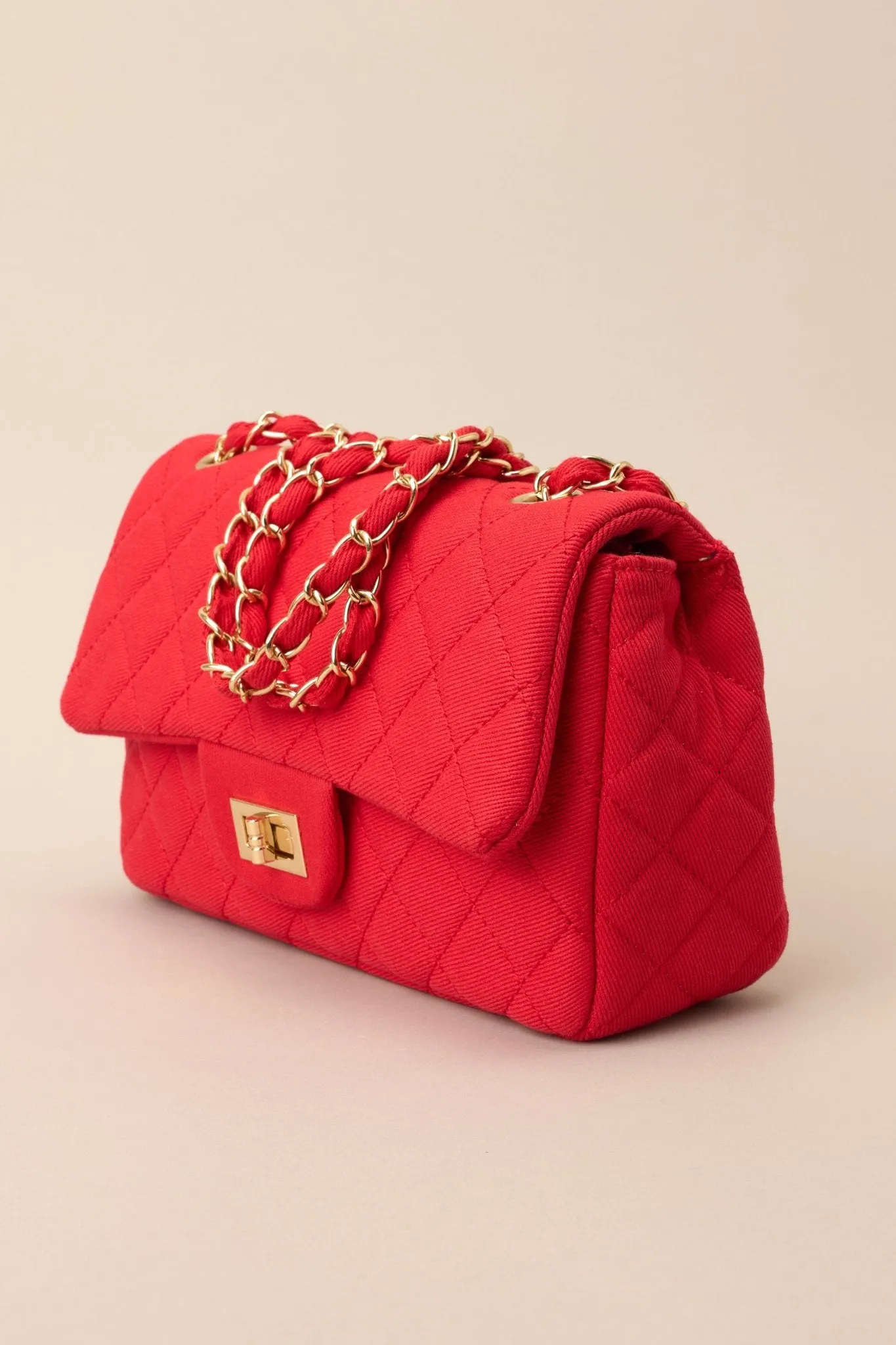 Move On Red Quilted Handbag