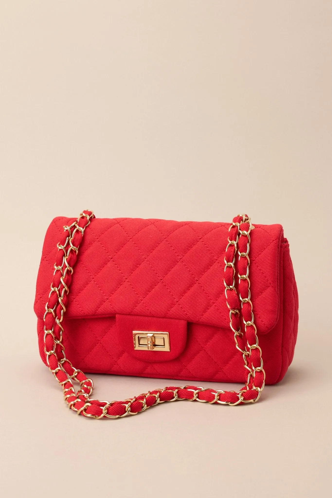 Move On Red Quilted Handbag