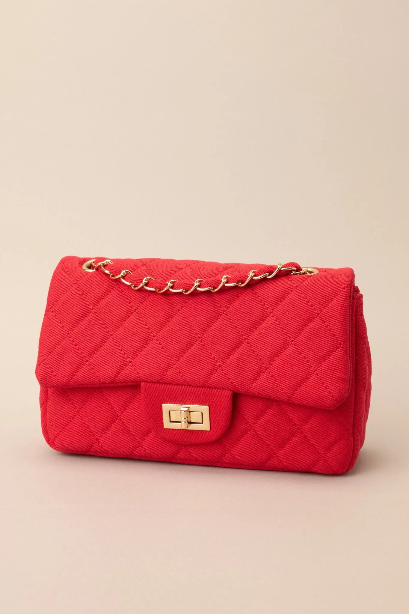 Move On Red Quilted Handbag