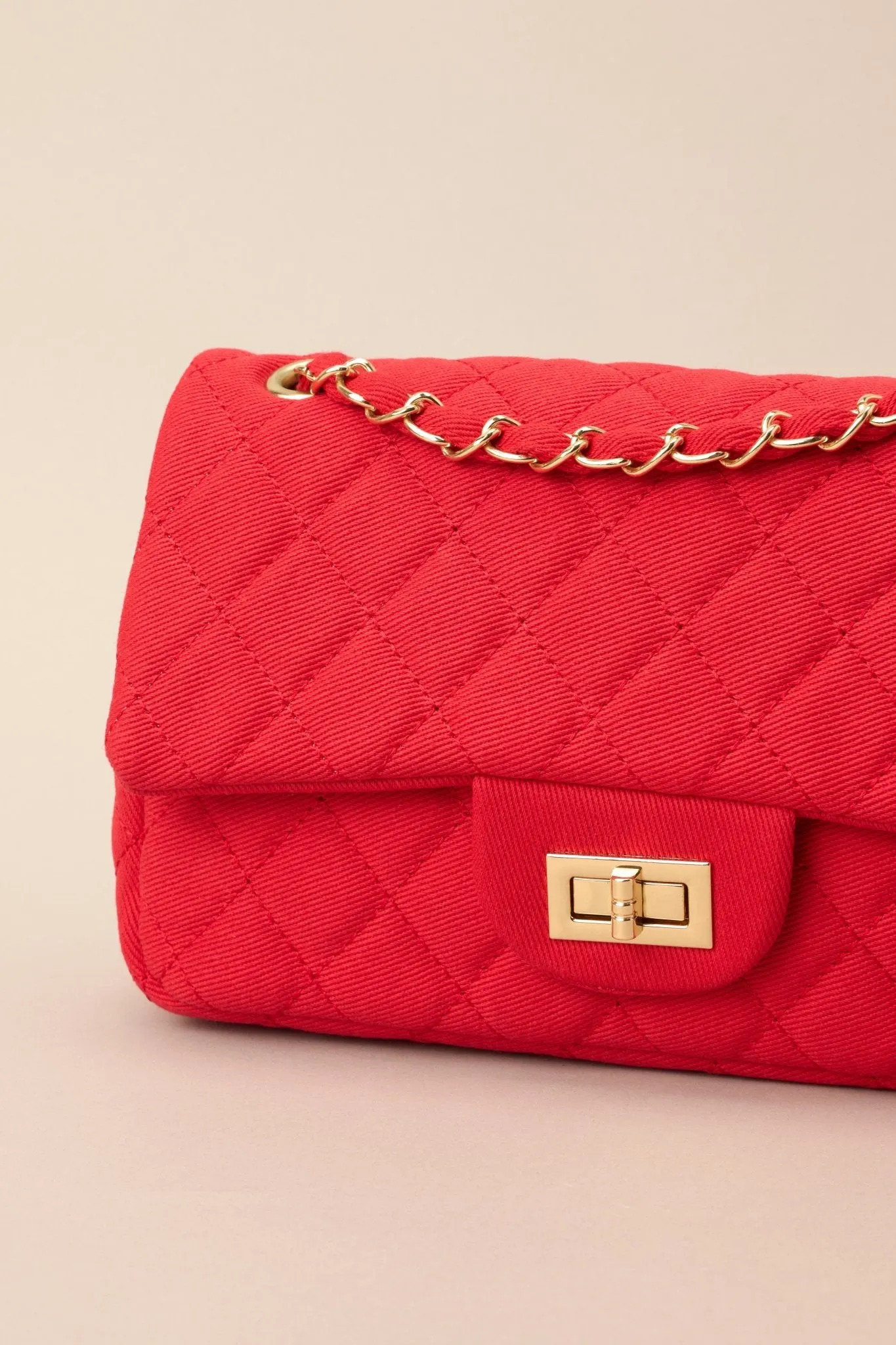 Move On Red Quilted Handbag