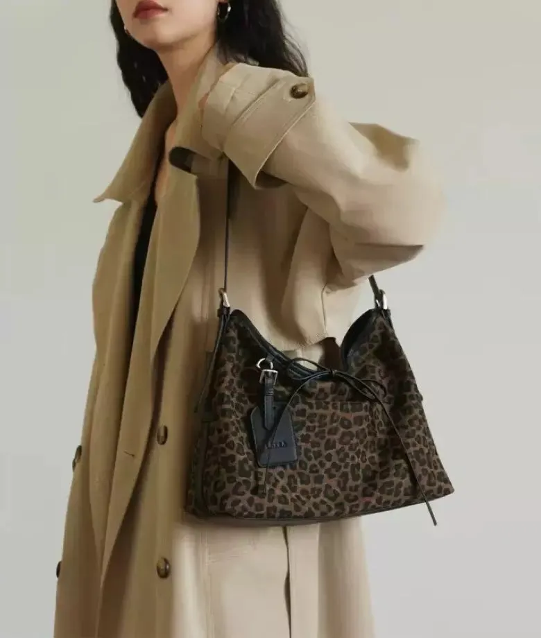 MS.POLKA leopard print hobo bag