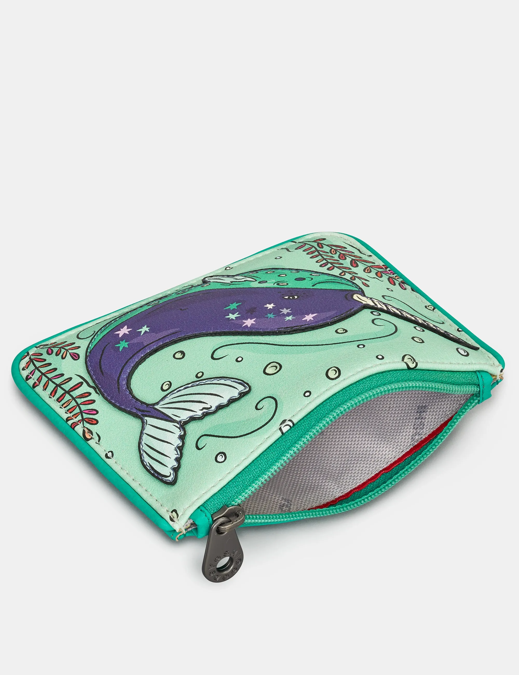 Narwhal Zip Top Leather Purse