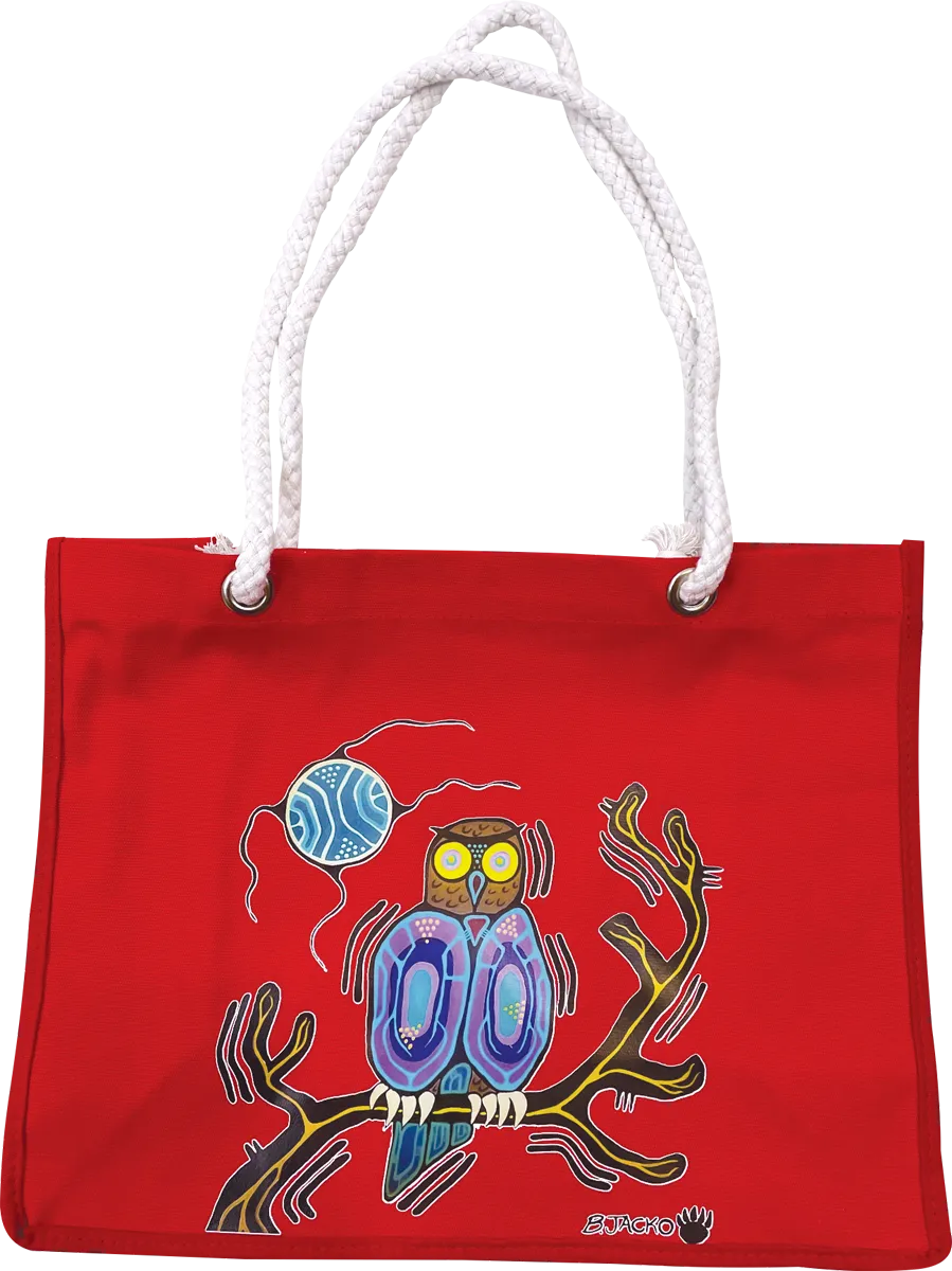 Night Owl Rope Tote Bag