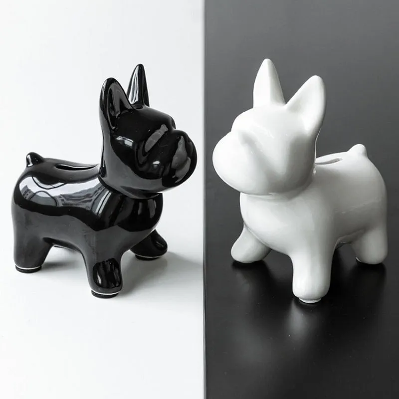 Nordic Ceramic Bulldog Piggy Bank