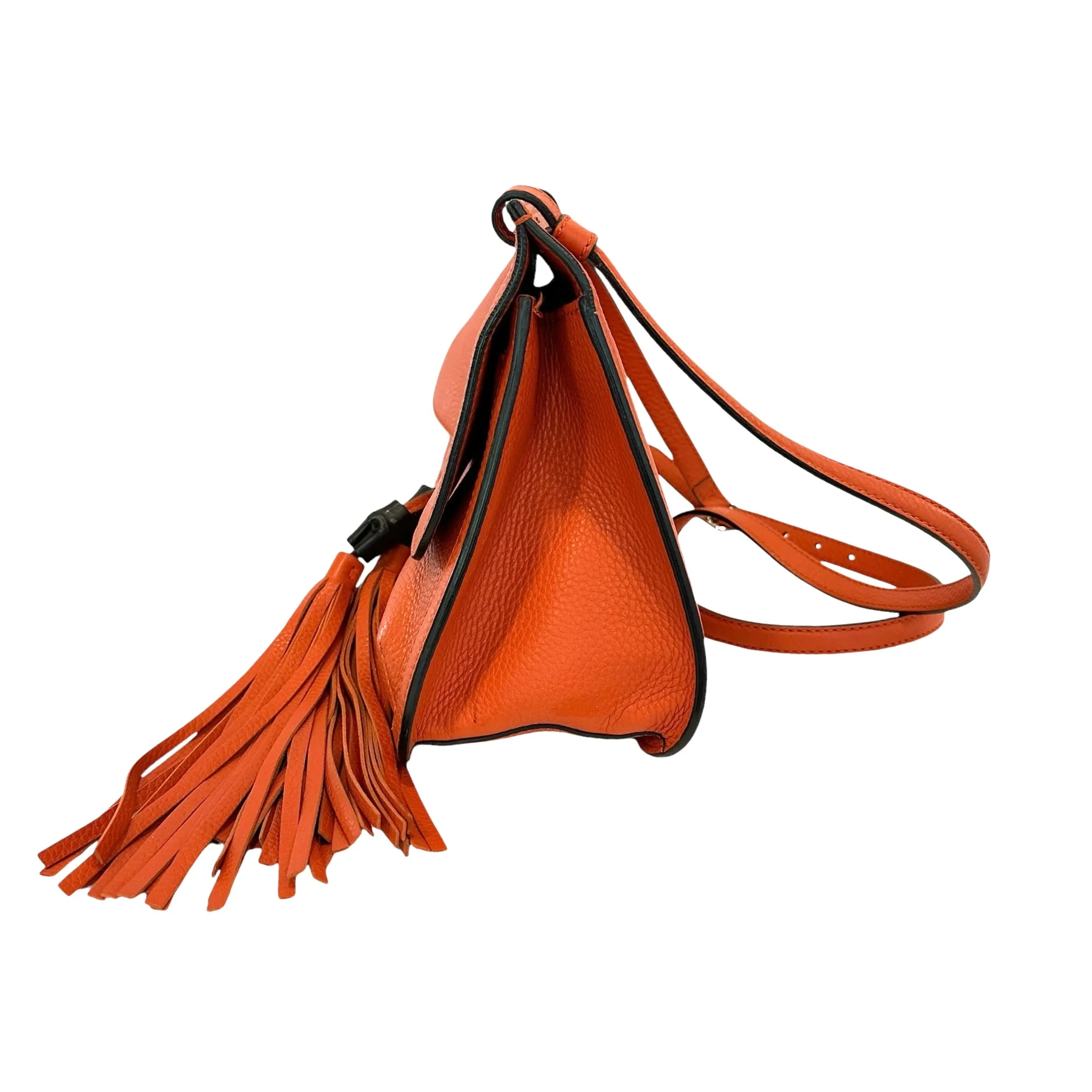 Orange Bamboo Crossbody Bag