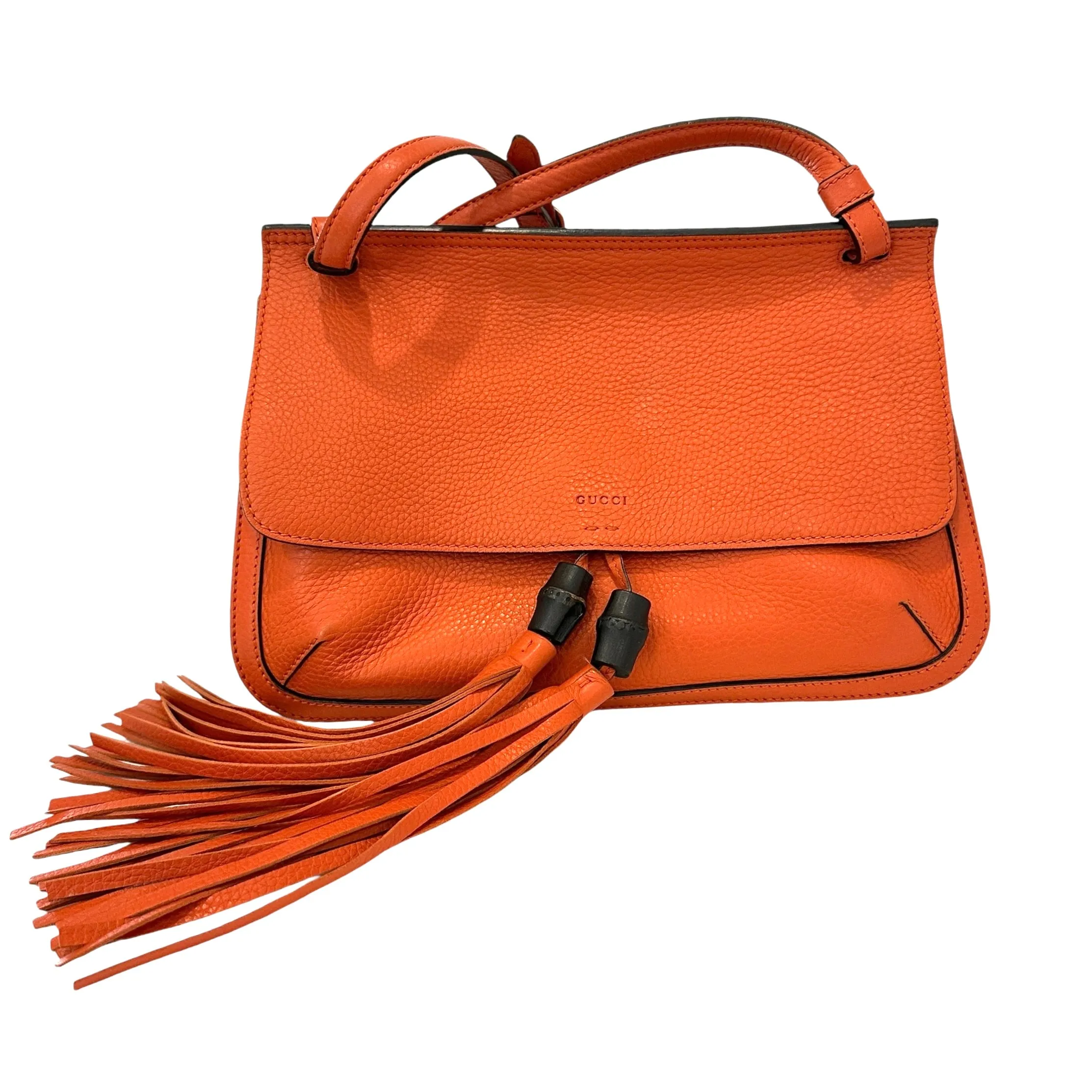 Orange Bamboo Crossbody Bag