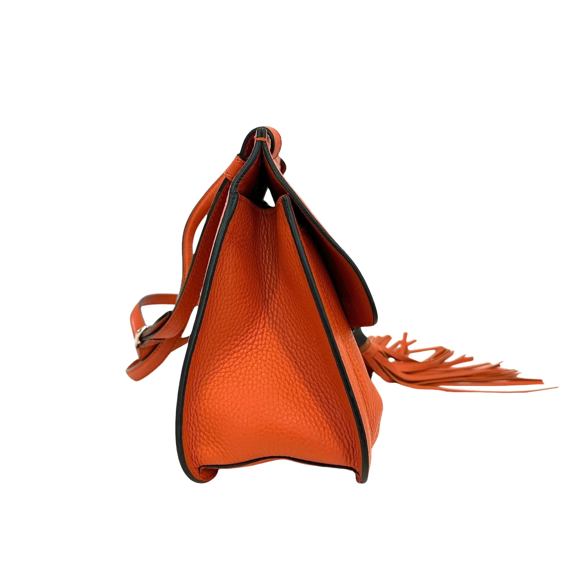 Orange Bamboo Crossbody Bag