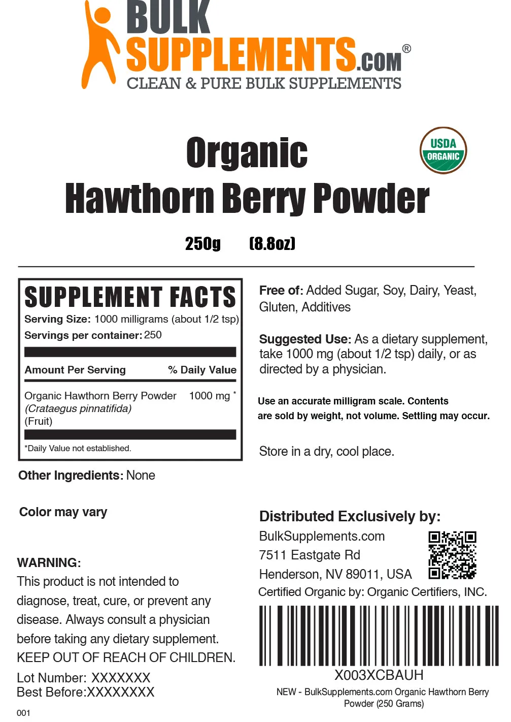 Organic Hawthorn Berry Extract Powder