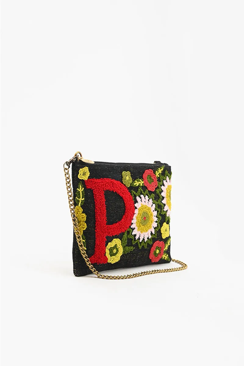 P Floral Crossbody Bag