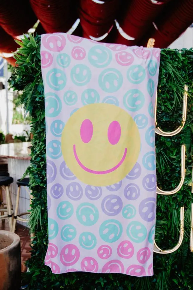 Pastel Happy Face Quick Dry Towels