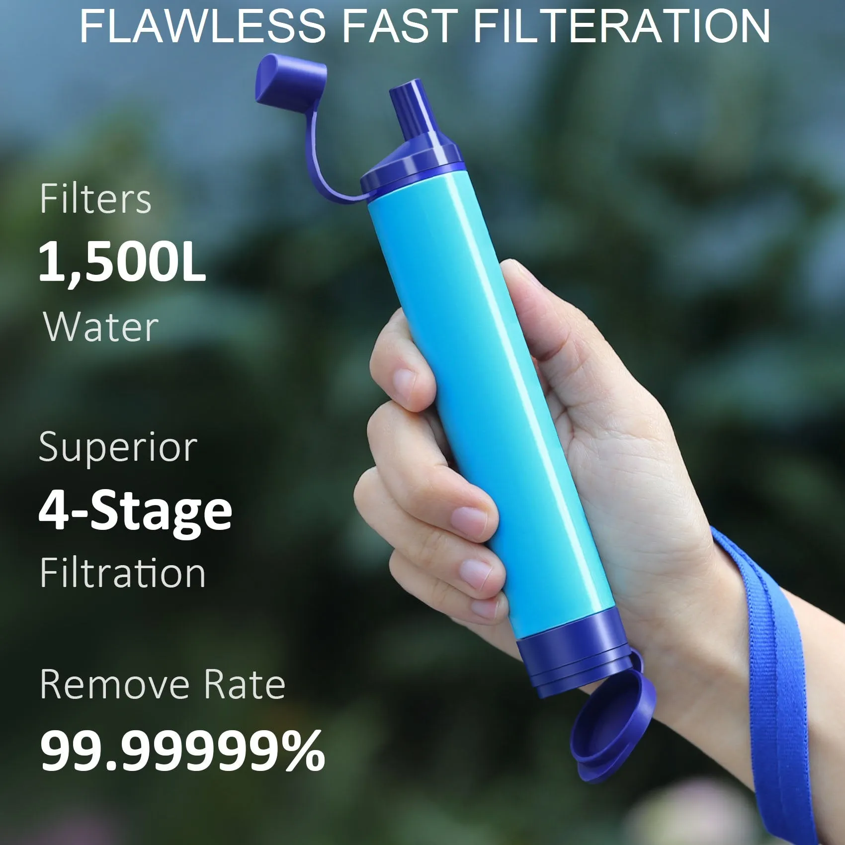 Personal Water Filter for Hiking, Camping, Travel, and Emergency Preparedness