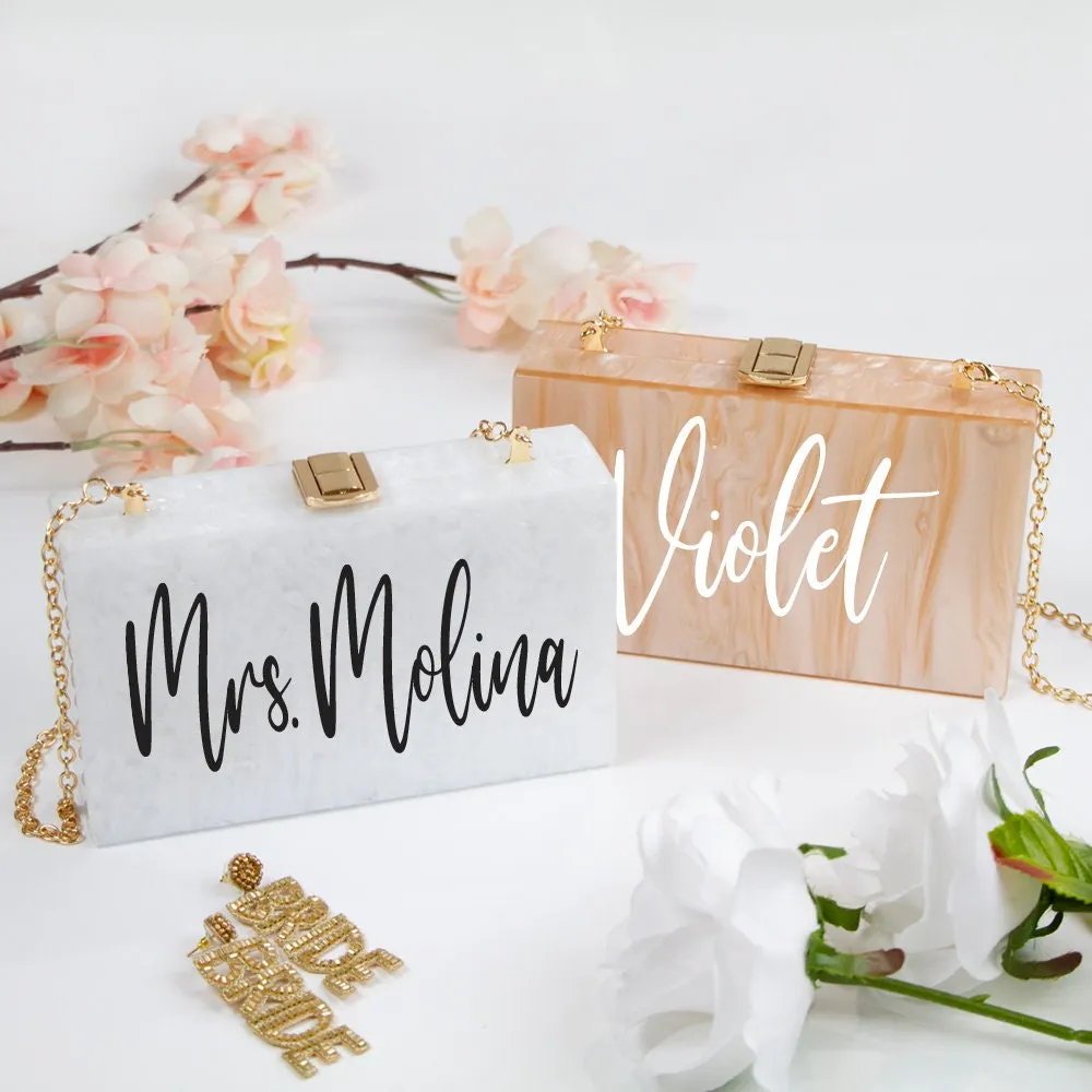 Personalized Acrylic Box Clutch-LP