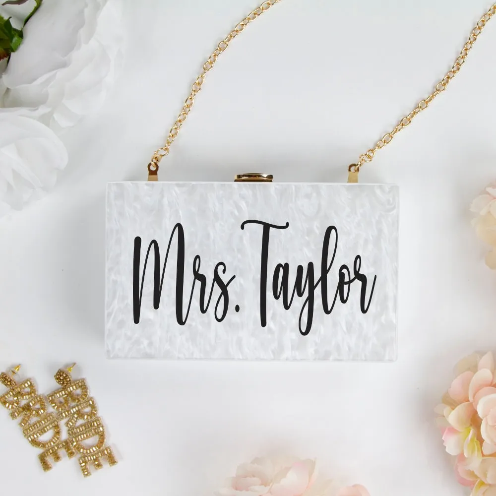 Personalized Acrylic Box Clutch-LP