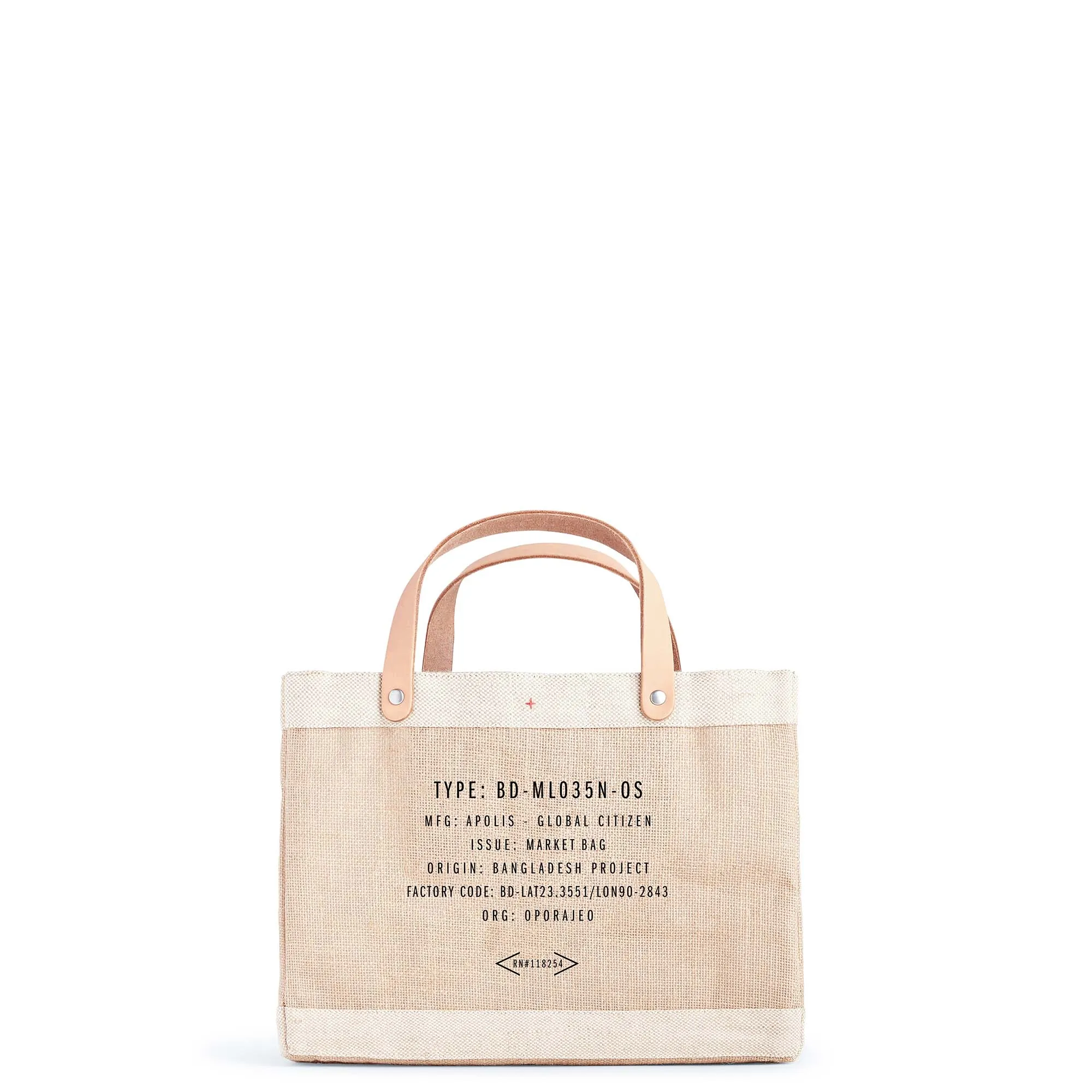 Petite Market Bag in Natural with Large Monogram