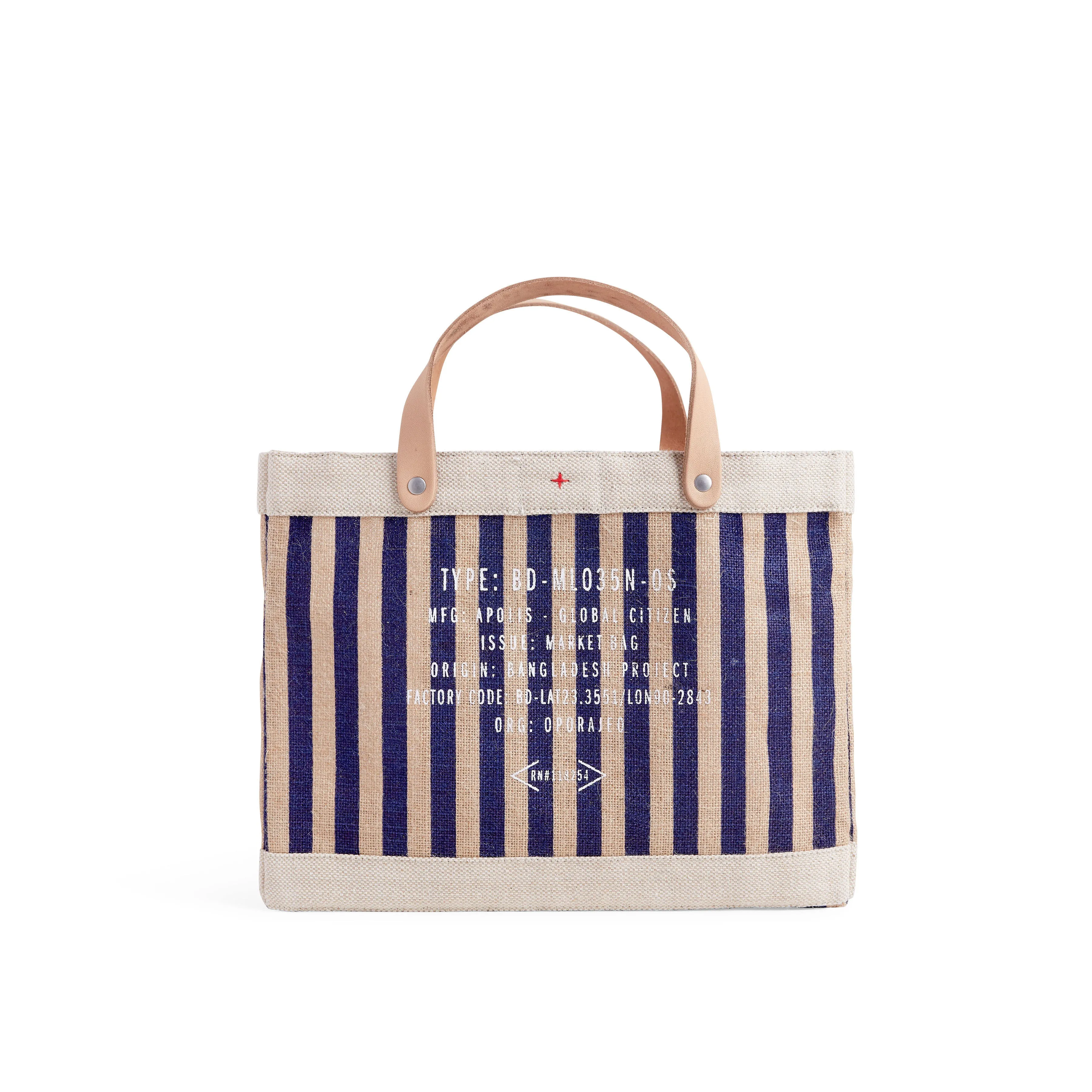 Petite Market Bag in Navy Stripe