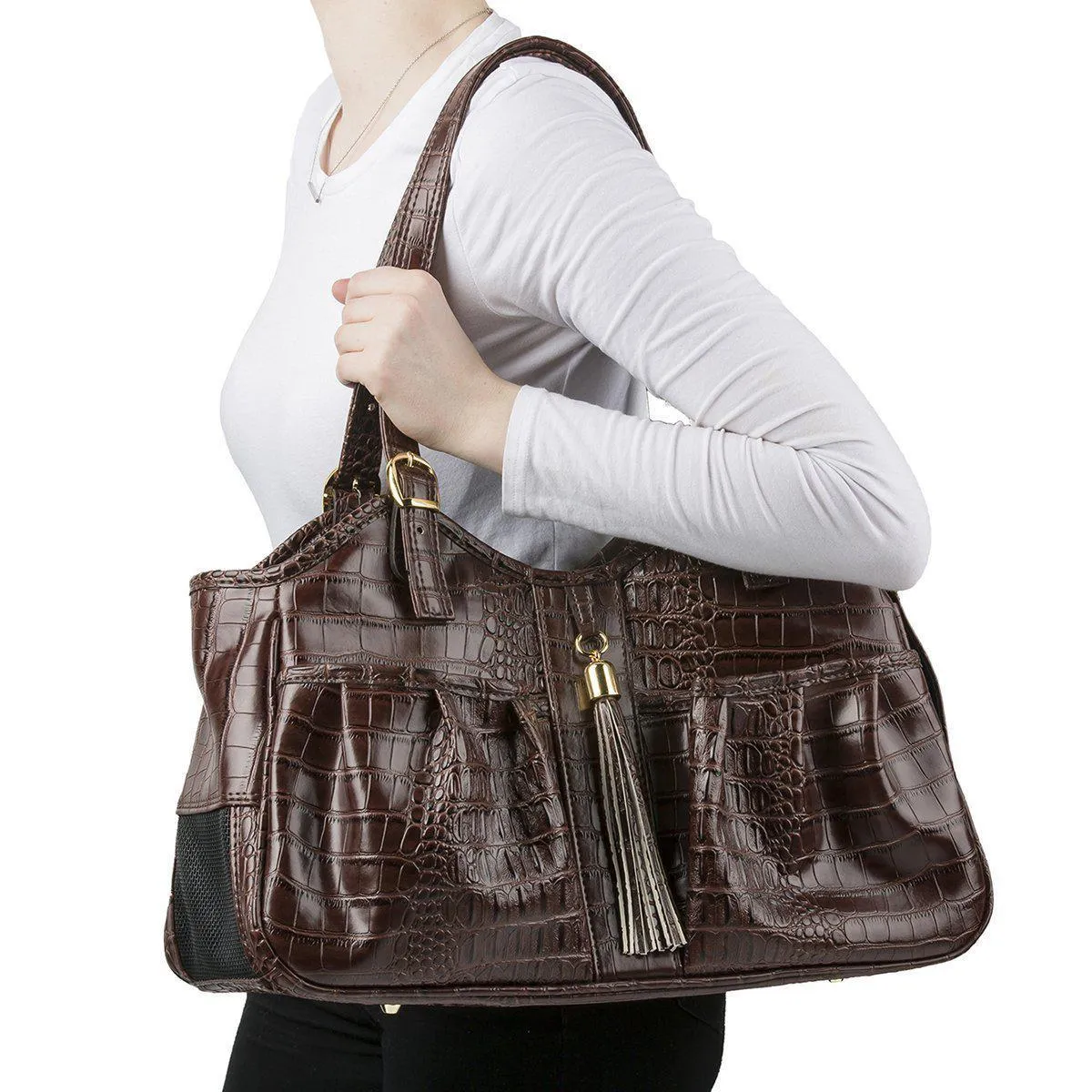 Petote Metro Dog Carrier Brown Croco