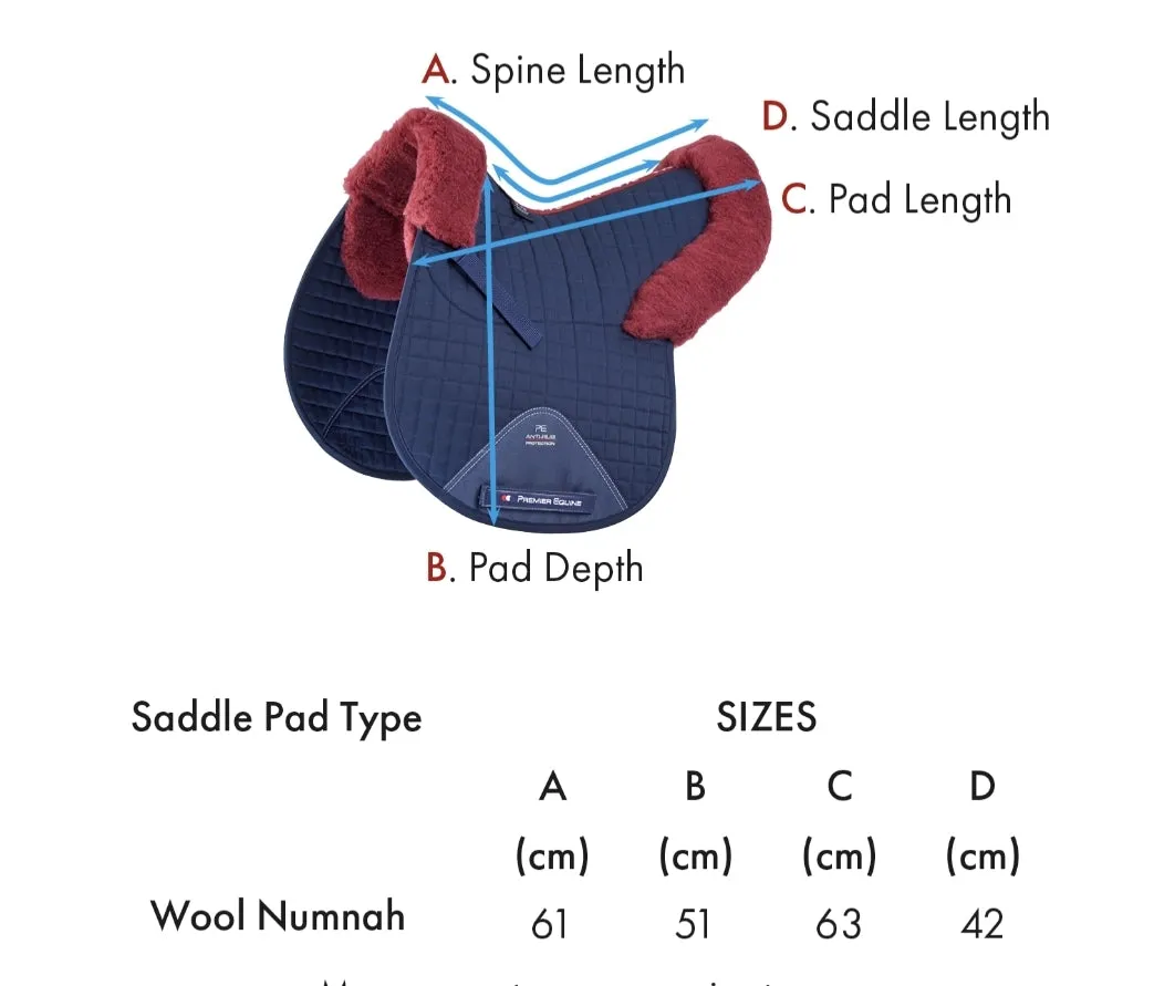 Premier Equine Merino Wool Saddle Pad - GP/Jump Numnah