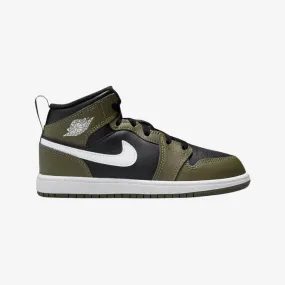 preschool jordan 1 mid (black/olive)