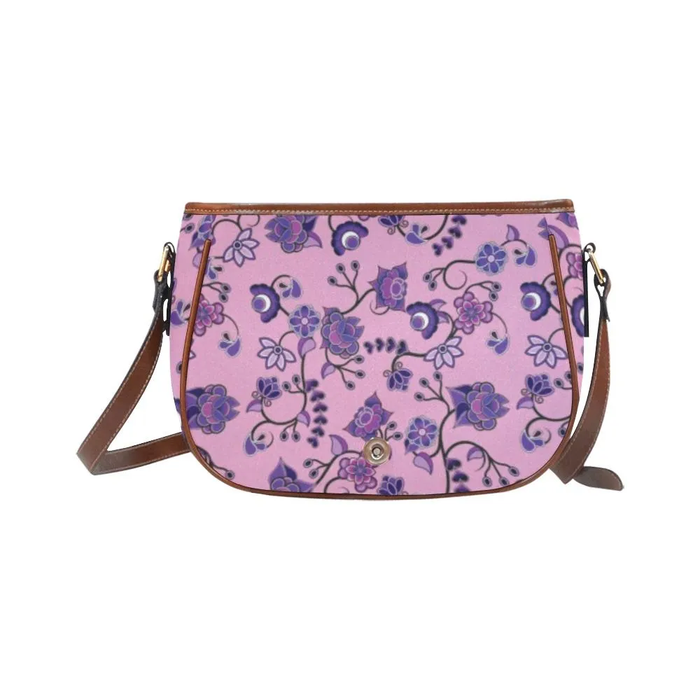 Purple Floral Amour Saddle Bag/Large